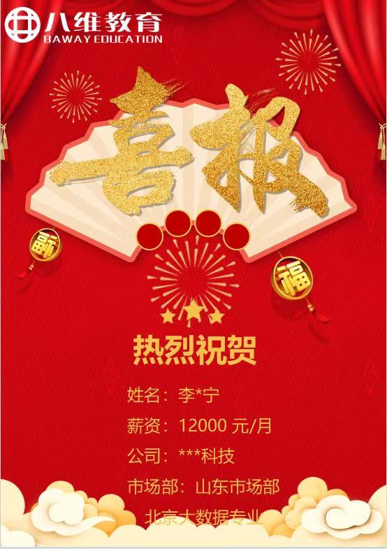 八維職業(yè)學(xué)校北京校區(qū)大數(shù)據(jù)專業(yè)3月就業(yè)喜報(bào)